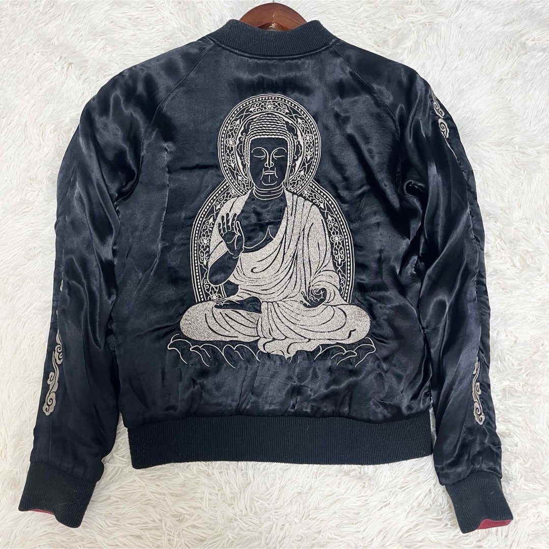 激希少】テッドマン XL スカジャン リバーシブル サテン ベロア 刺繍