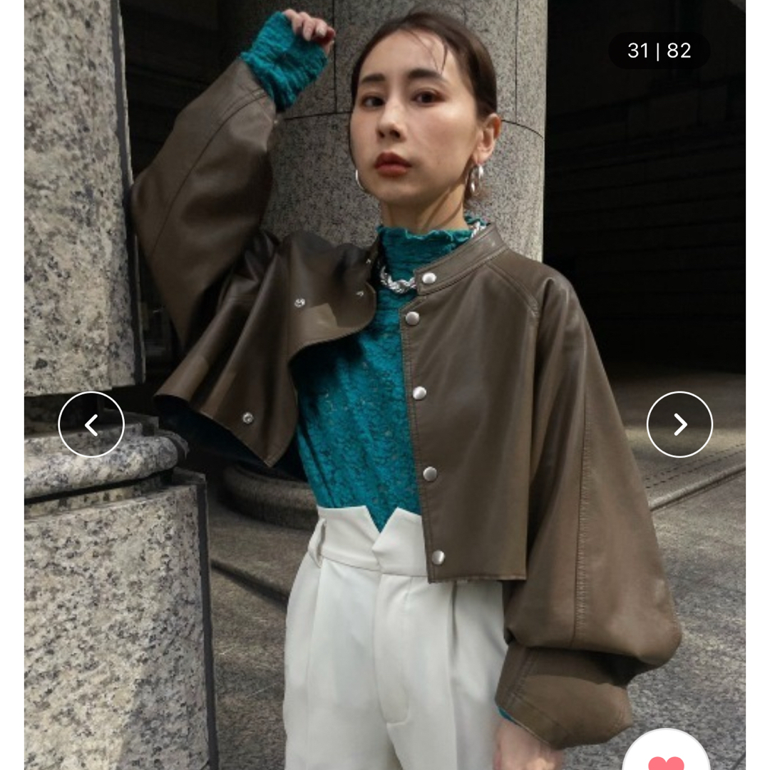 Ameri VINTAGE - AMERI ラウンドショートフェイクレザージャケットの