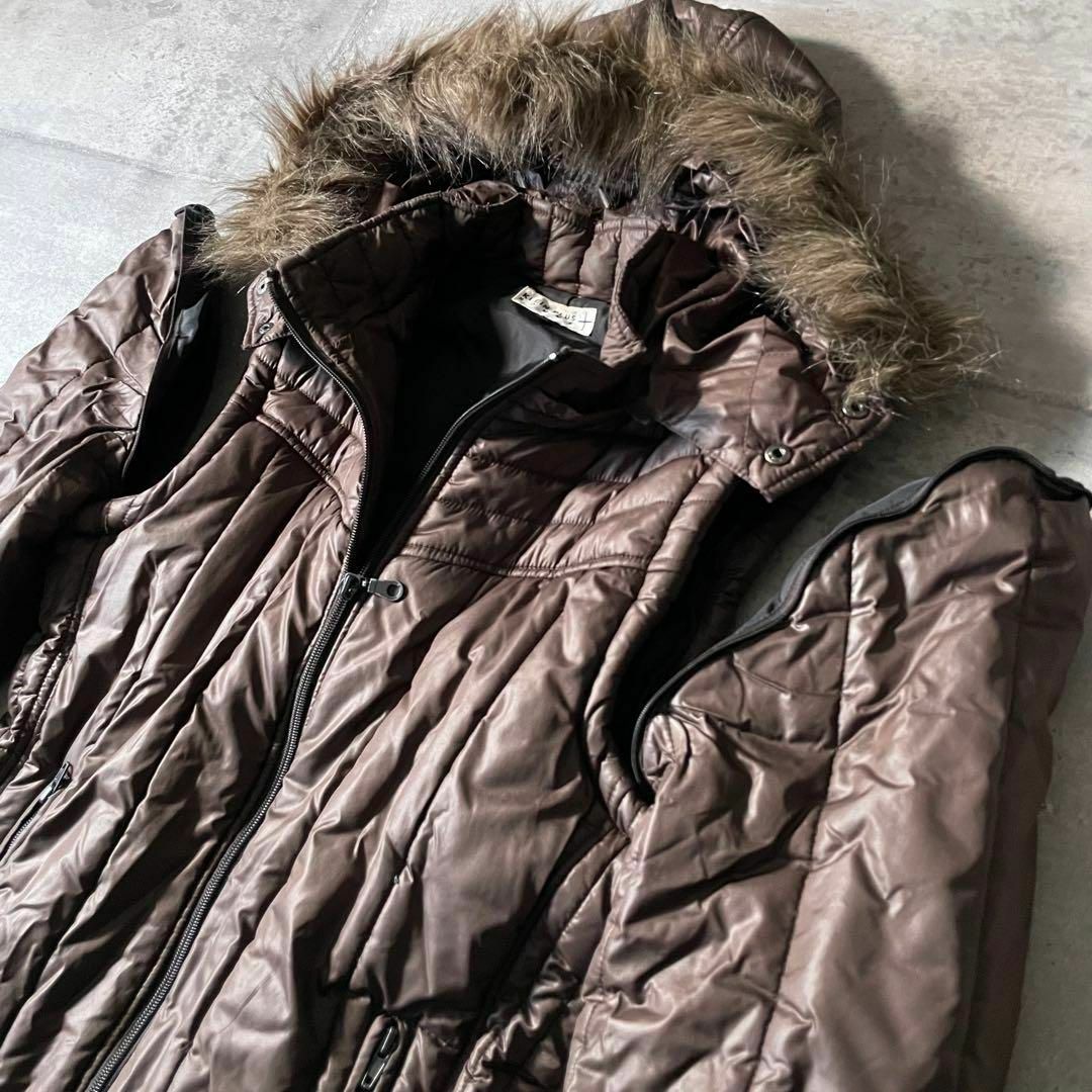 00s Y2K グランジ ファーダウンジャケット 短丈 お兄系 平成 - ファー