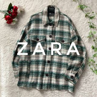 ZARA - ZARA テクスチャー入りチェック柄シャツジャケット イタリア製