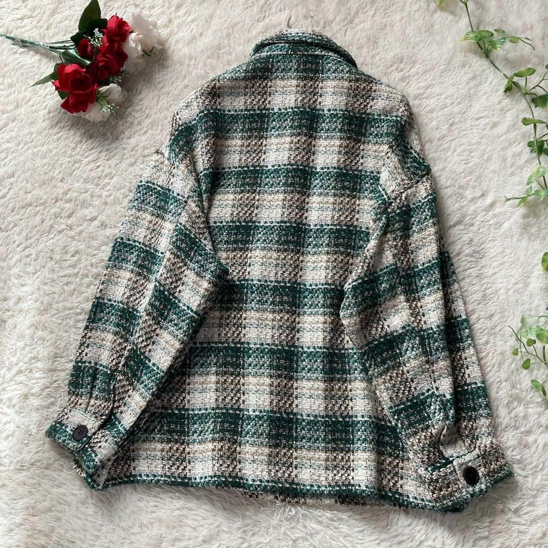 ZARA - ZARA テクスチャー入りチェック柄シャツジャケット イタリア製