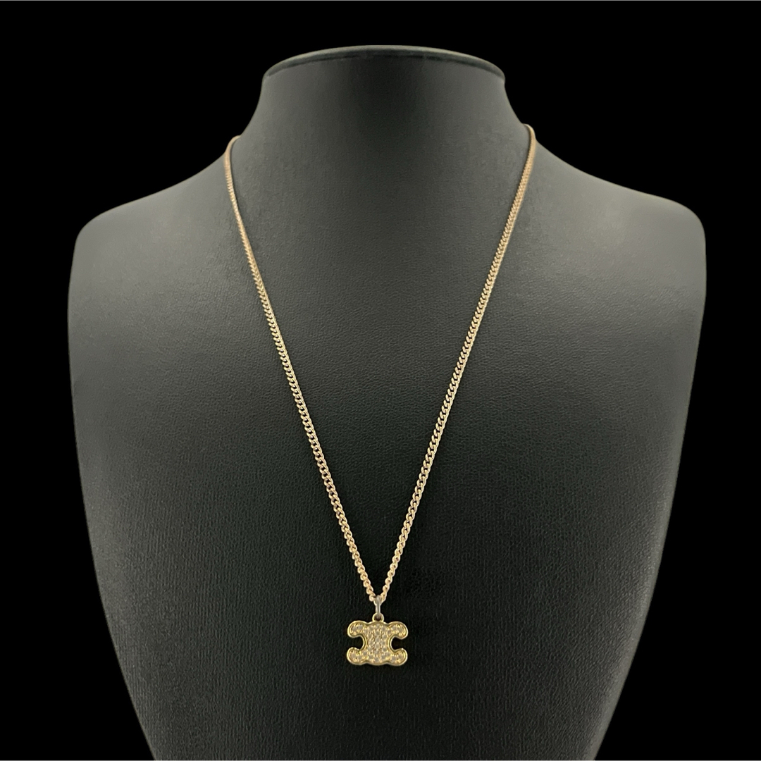 CELINE - セリーヌ ネックレス トリオンフ ラインストーン ロゴ