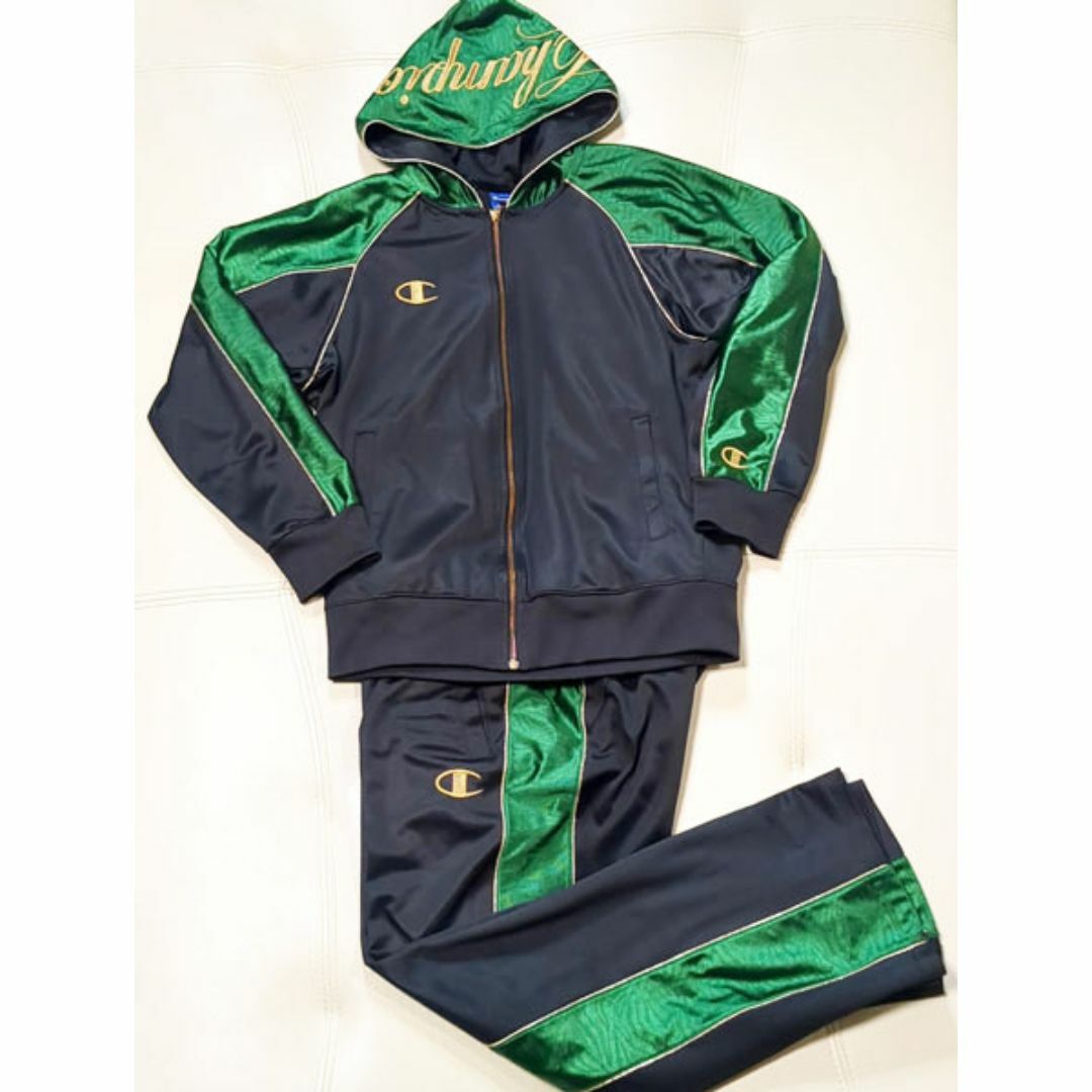 Champion - チャンピオン セットアップ ジャージ 上下 グリーン 黒
