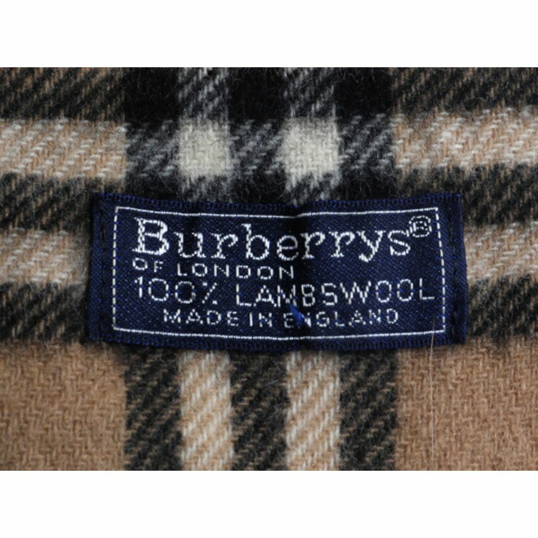 90s イギリス製 バーバリー 100% ラム ウール マフラー 旧タグ