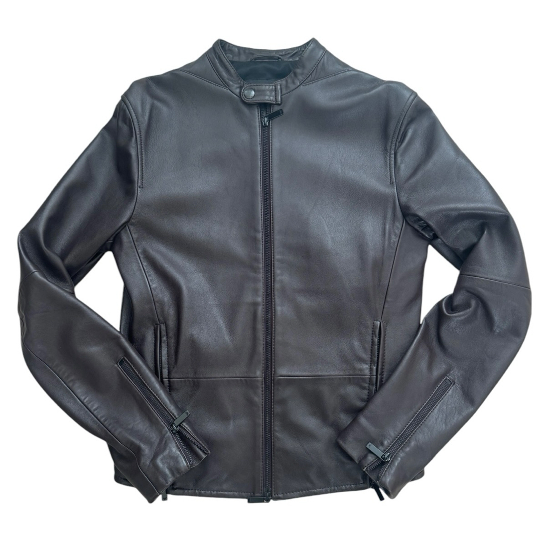 Armani - 『ARMANI / アルマーニ』 レザー ライダース ブルゾン 44