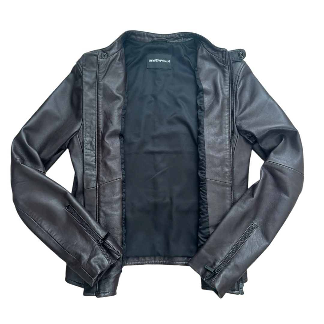 Armani - 『ARMANI / アルマーニ』 レザー ライダース ブルゾン 44