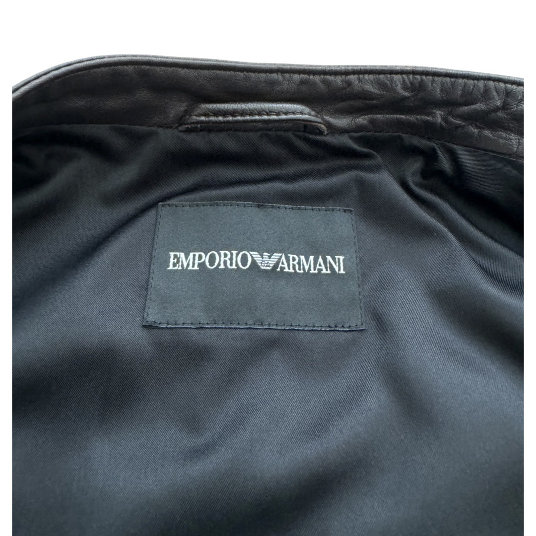 Armani - 『ARMANI / アルマーニ』 レザー ライダース ブルゾン 44