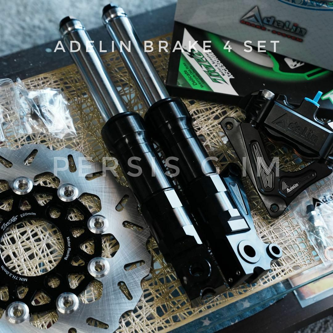 ズーマーやdioに フロントディスク化キット 黒 ブラック フォーク