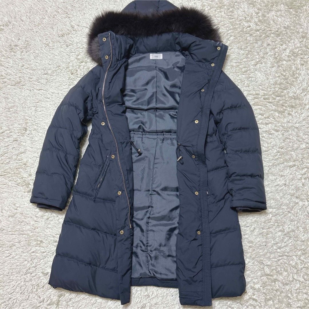 IENA - IENA ♡ P/タフタロングダウンコート ネイビー 36 ダウンコート