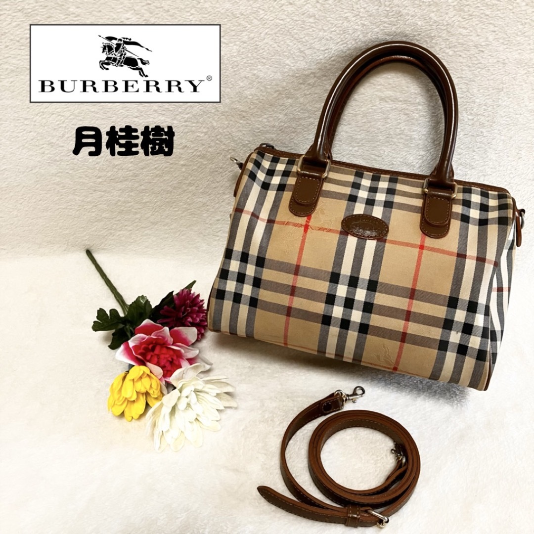 Burberry'S 2way ミニボストン シャドーホース月桂樹 ノバチェック
