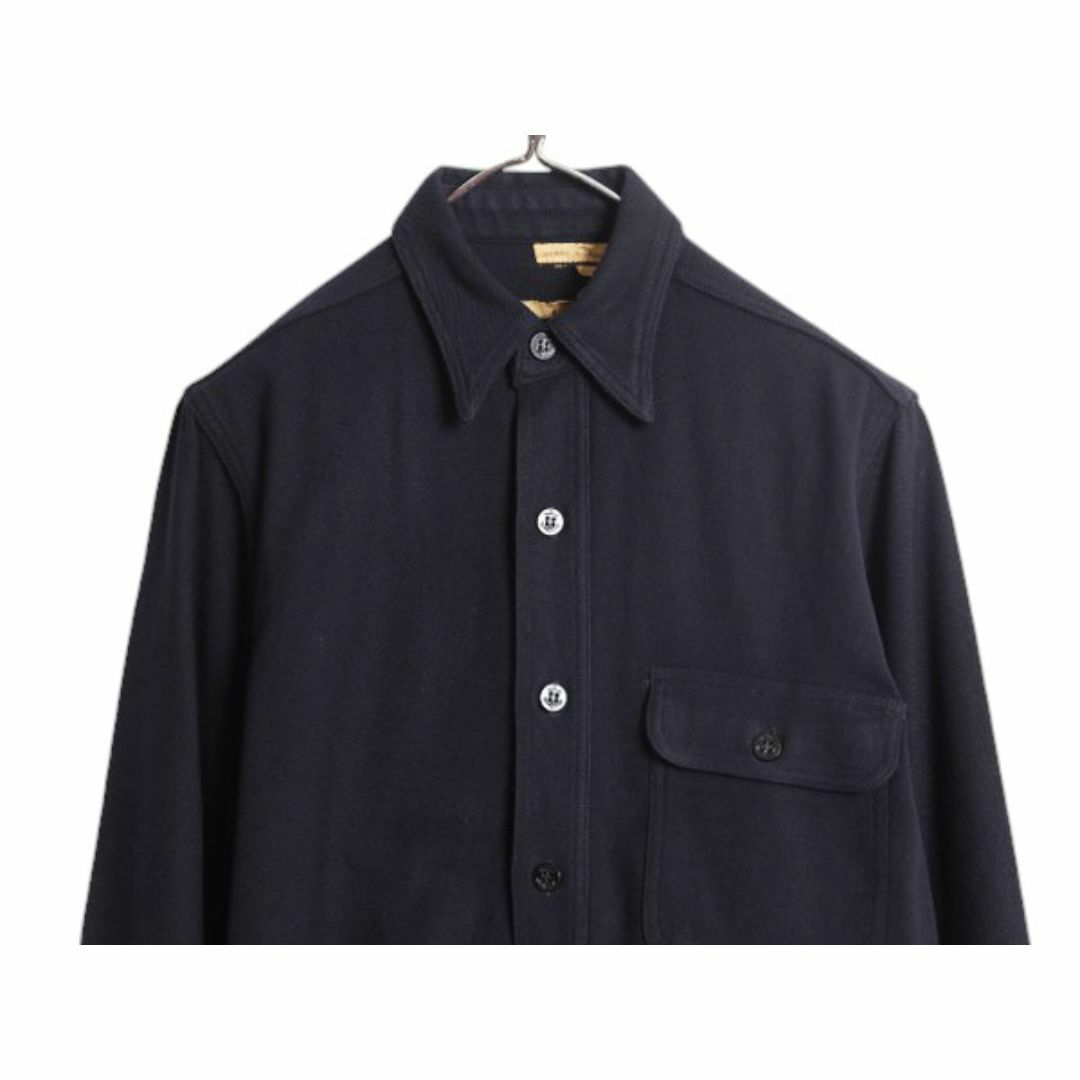 40s ☆ 米軍実物 USN ネイビー 片ポケ CPO シャツ メンズ S 程 古着