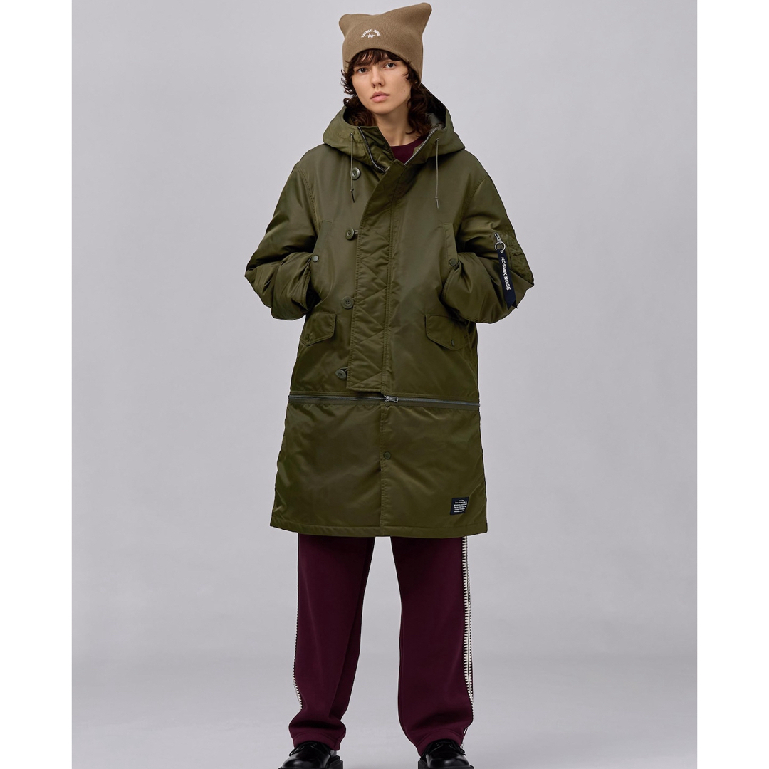 GU - 新品GU UNDERCOVERヒートパデッドコンバーチブルコートOLIVE Lの