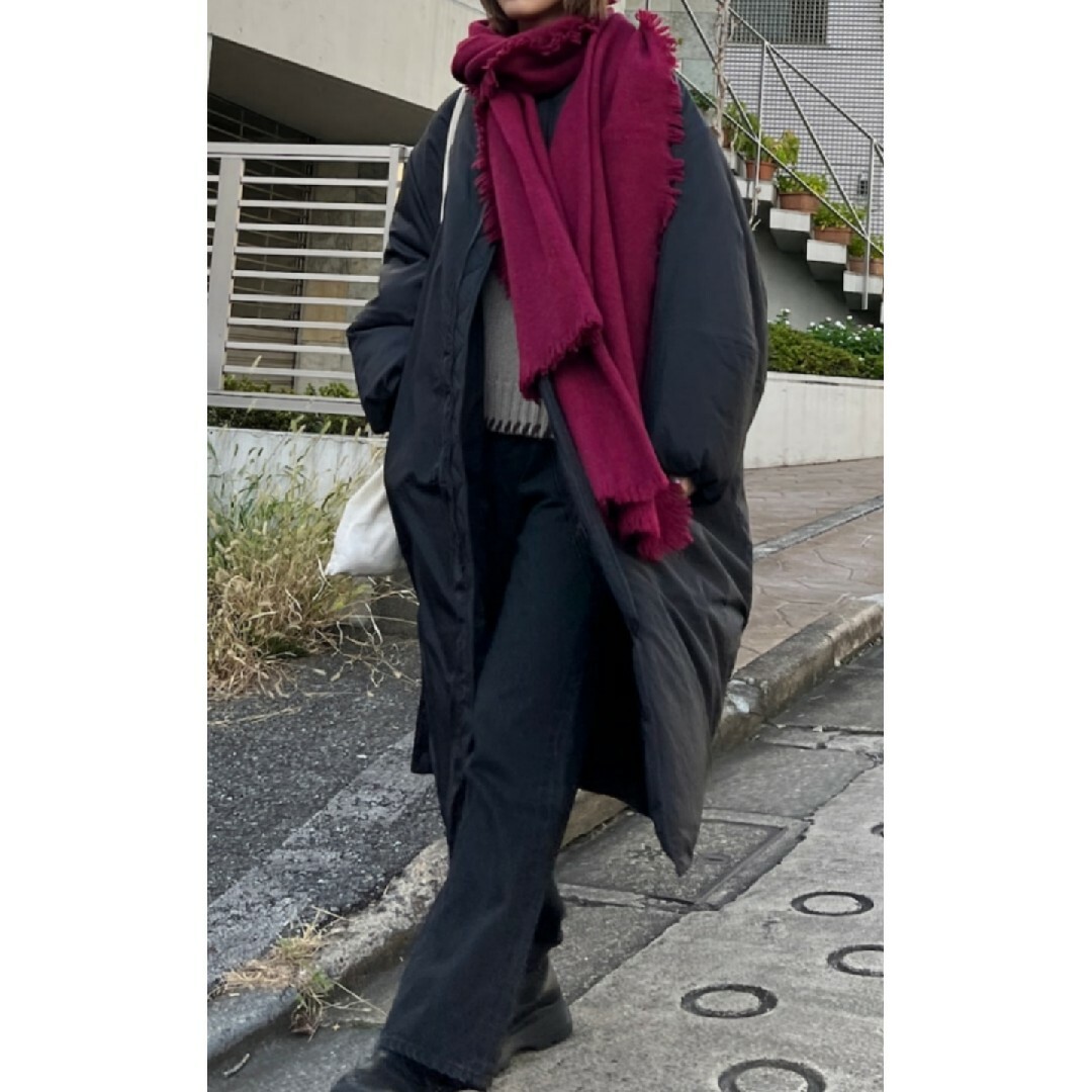 BLACK by moussy - 【BLACK by moussy 】ノーカラーロングダウンコート