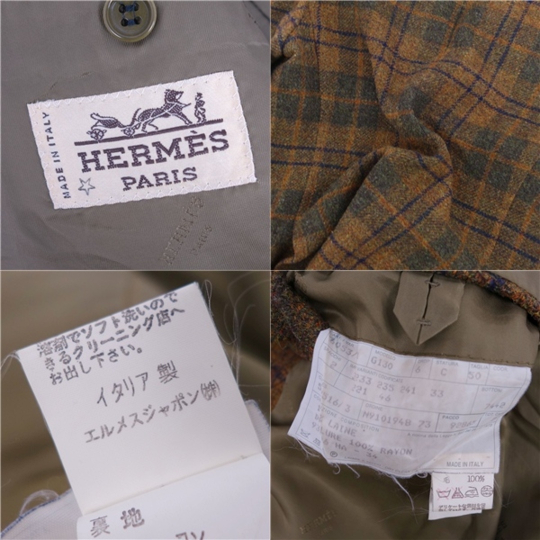 HERMES - Vintage エルメス HERMES ジャケット テーラード チェック