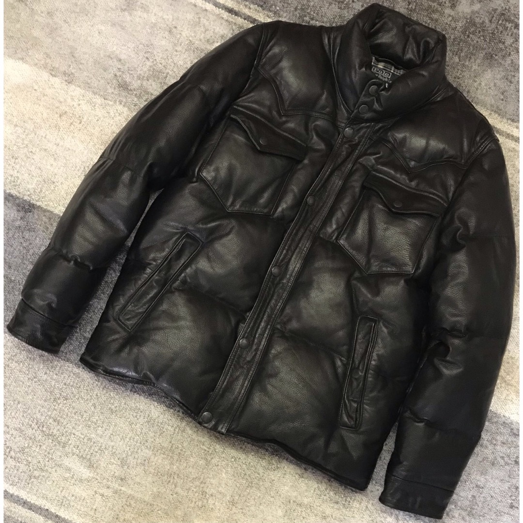 超スペシャル 黄金期 最高傑作 90s ラルフローレン レザーダウン