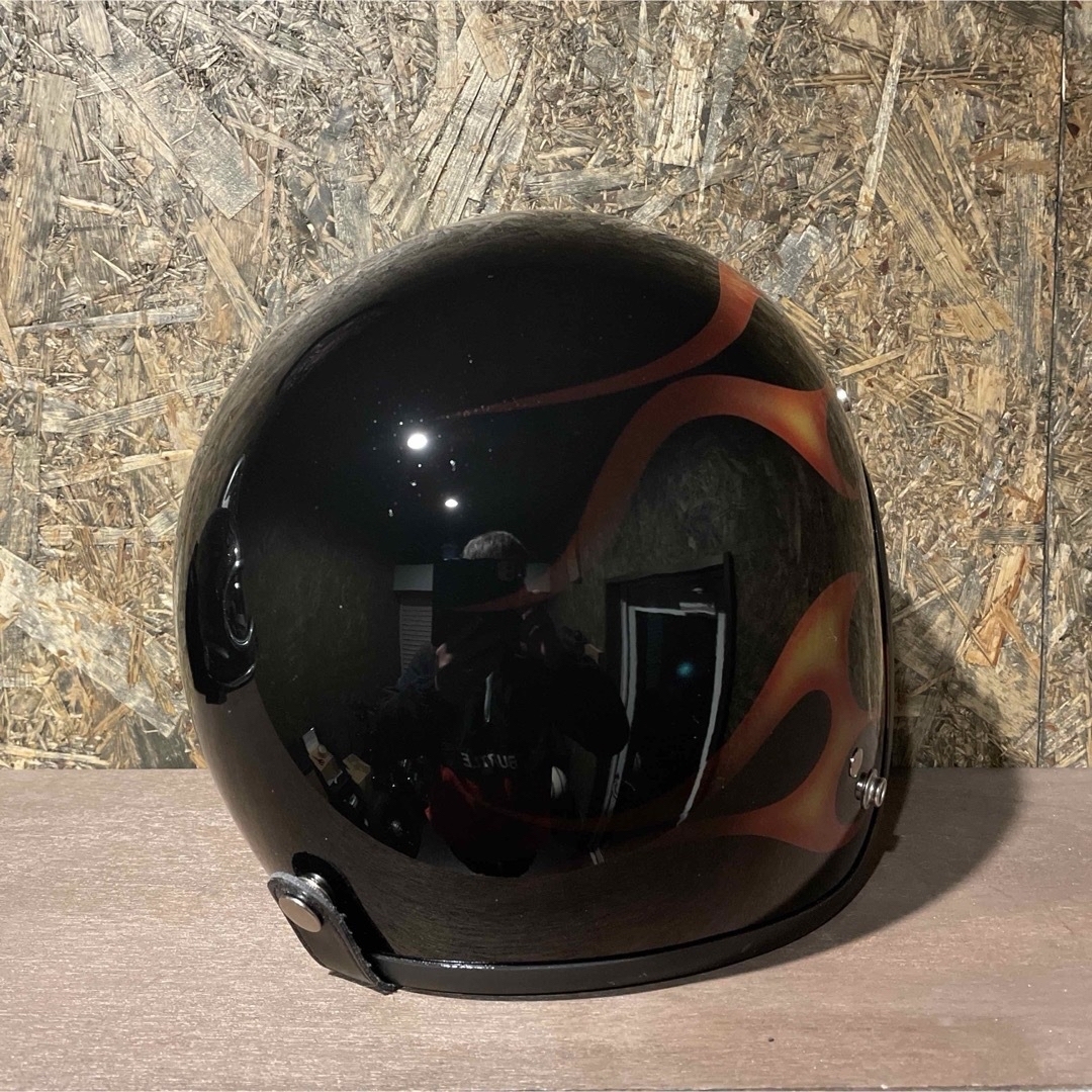新品未使用一点物】カスタムペイント ジェットヘルメット ファイヤー