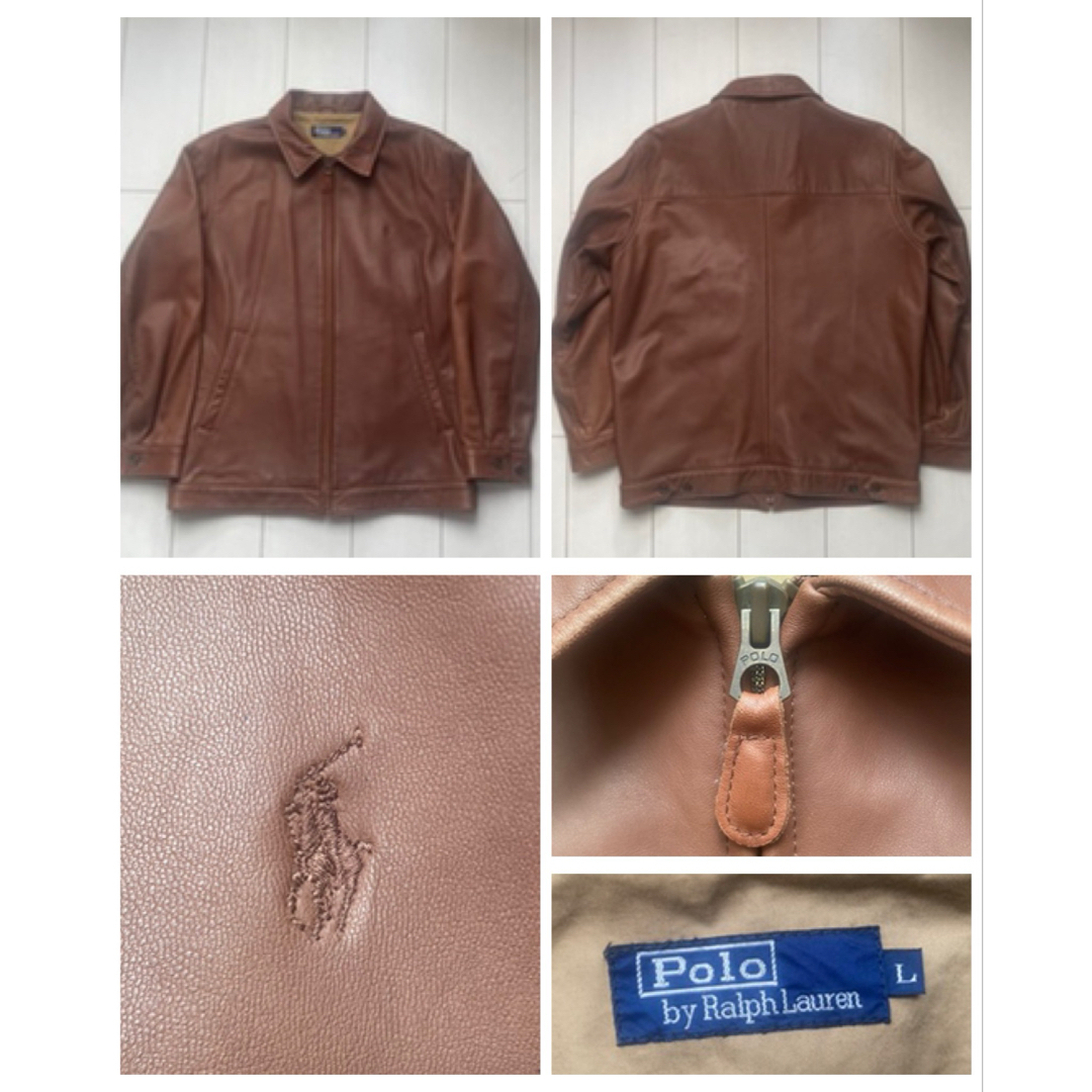 POLO RALPH LAUREN - 美品 90s POLO ラルフローレン ラム レザー