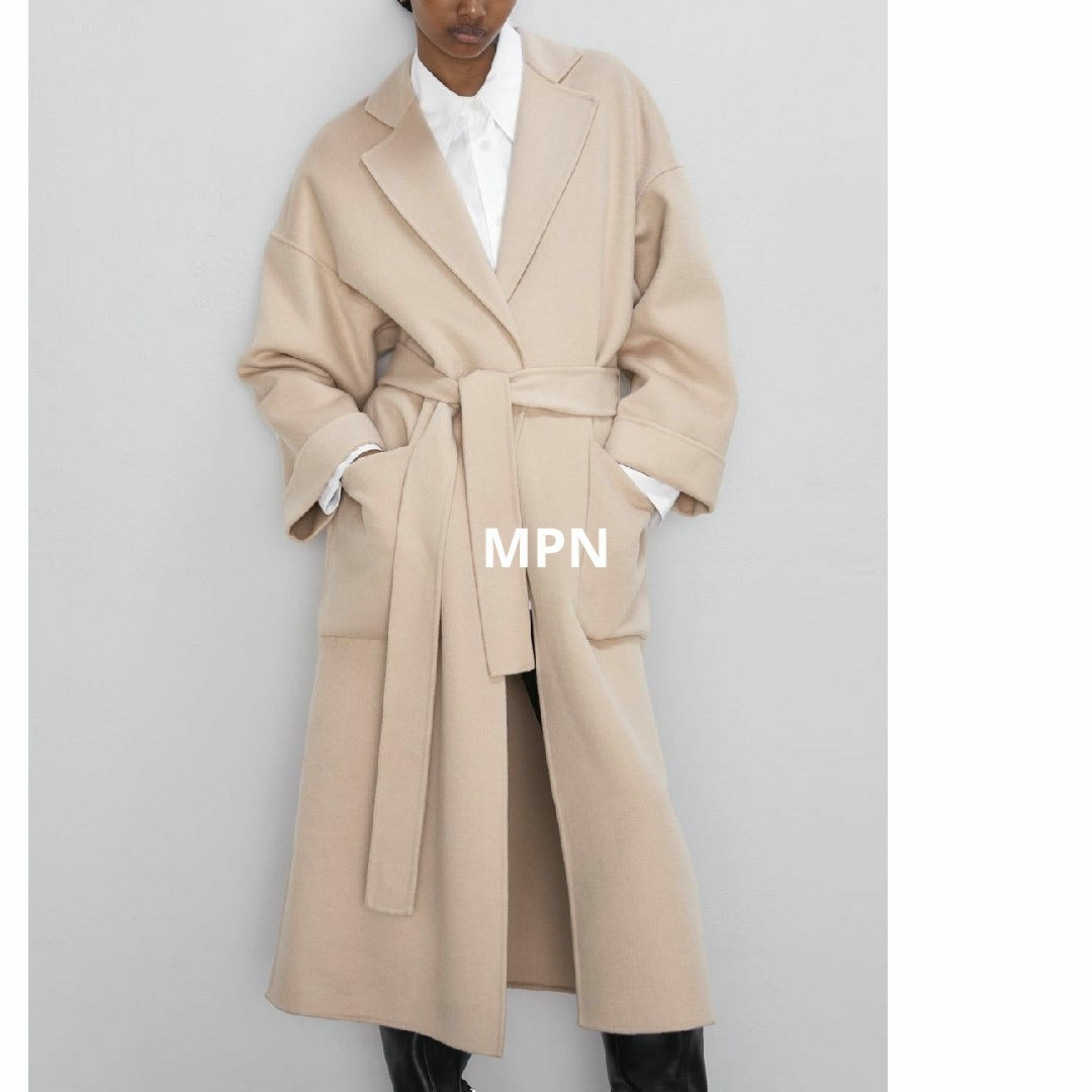 ZARA - ZARA コート ウールコート 羽織り ライトベージュ アウターの