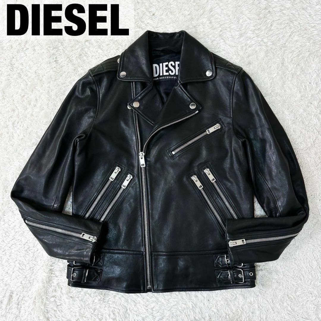 DIESEL - 美品 DIESEL L-Garrett ラムレザー ダブルライダース