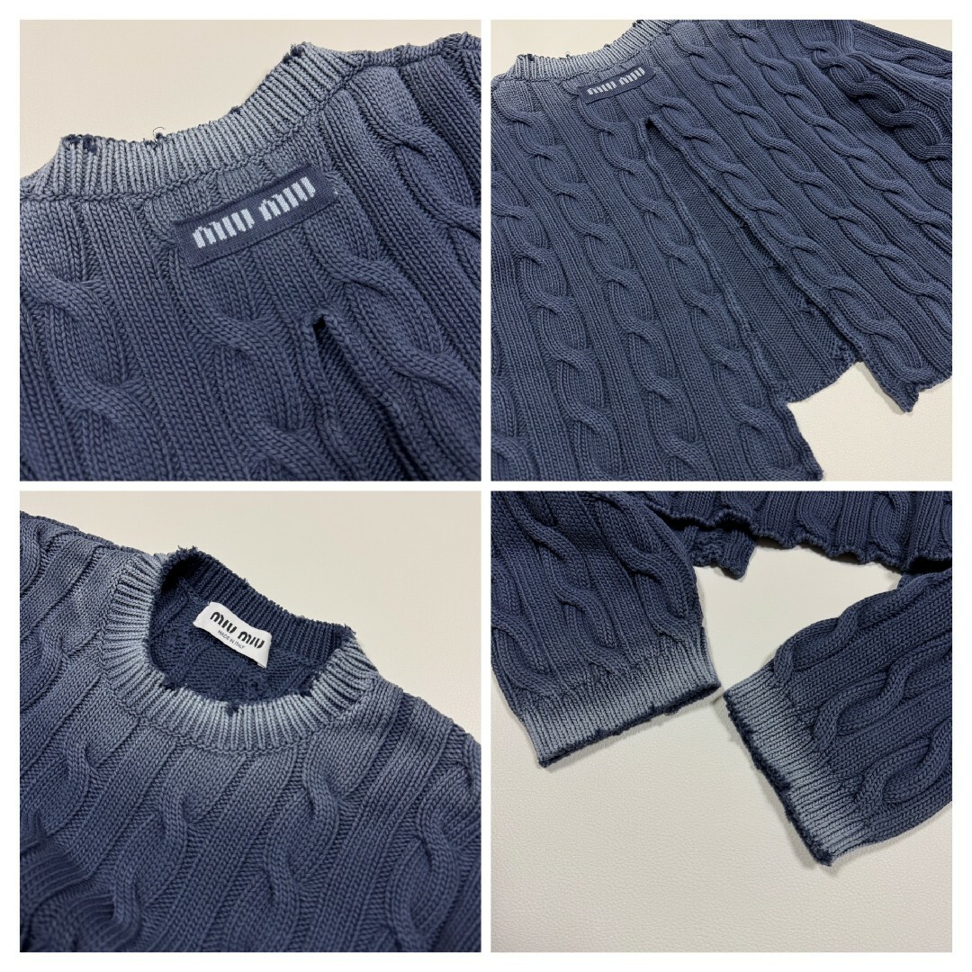 MIU MIU - miumiu ミュウミュウ クロップド コットン ニット 38サイズ