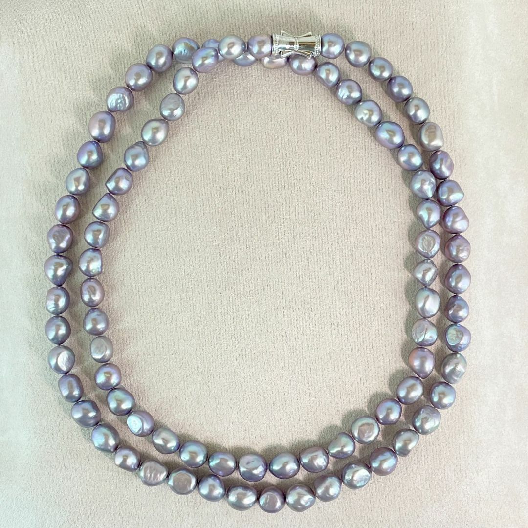 TASAKI - 田崎真珠 バロック グレー パール ロング ネックレス/24-1577