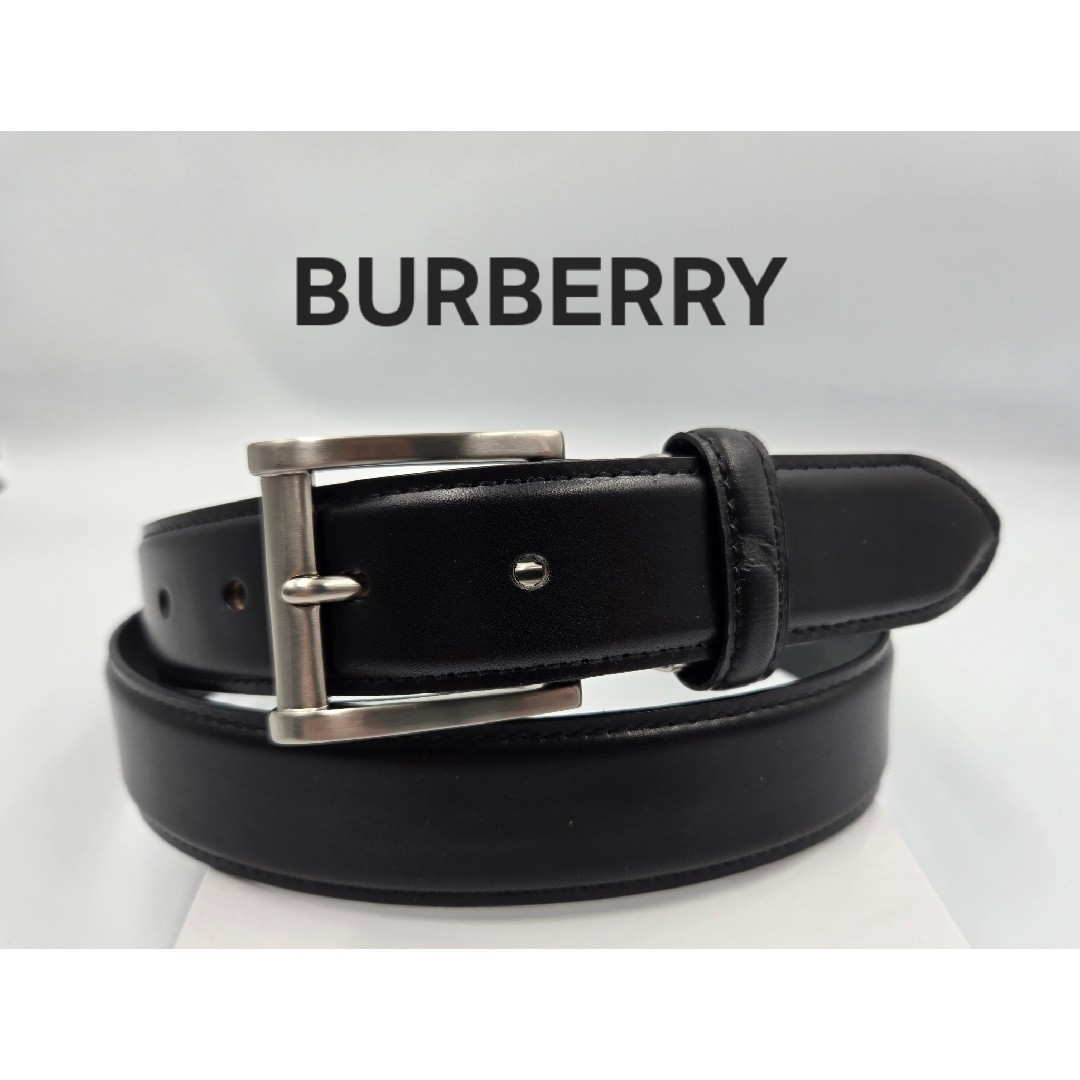 BURBERRY - 【BURBERRY】レザーベルト 黒 新品未使用 【B-91】の通販