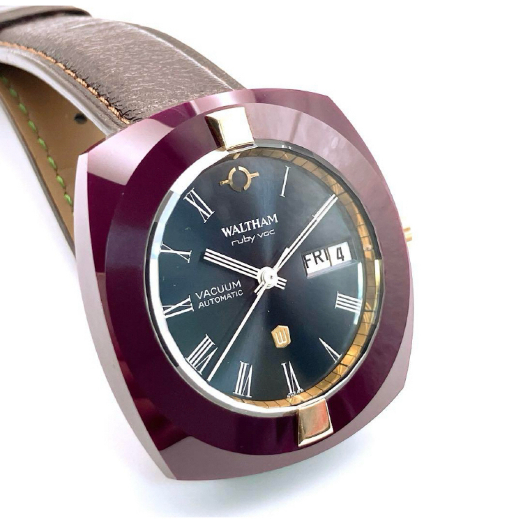 Waltham - 希少 ウォルサム バキューム ルビー バック 自動巻き