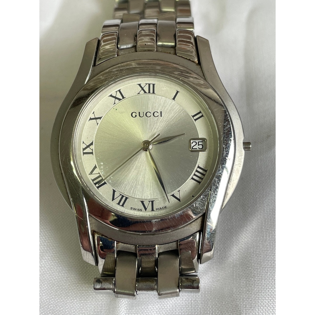 GUCCI - Gucci/グッチ メンズ腕時計 クォーツ 5500M シルバー/ホワイト