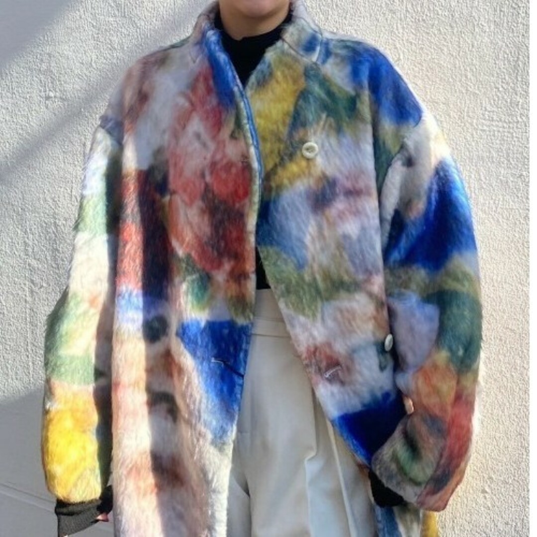Ameri VINTAGE - Ameri♡ UND TEXTURE ART FLOWER SHAGGY コートの通販