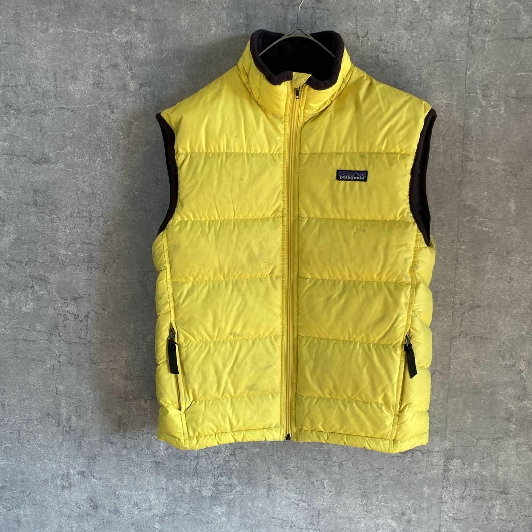 patagonia - patagonia イエロー ダウンベストキッズXL レディースして