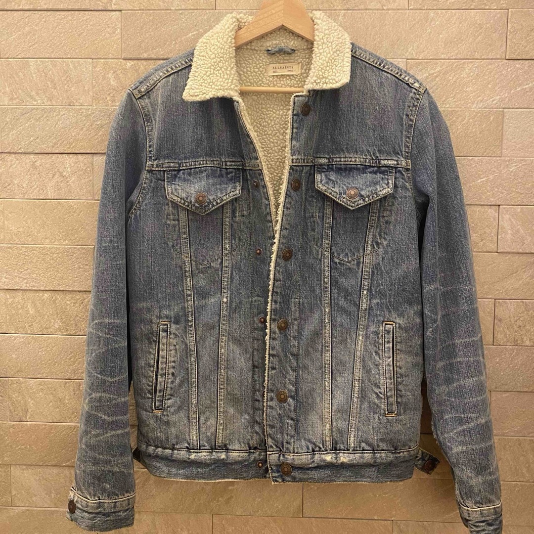 All Saints - オールセインツ ALLSAINTS ボア襟付きデニムジャケットの