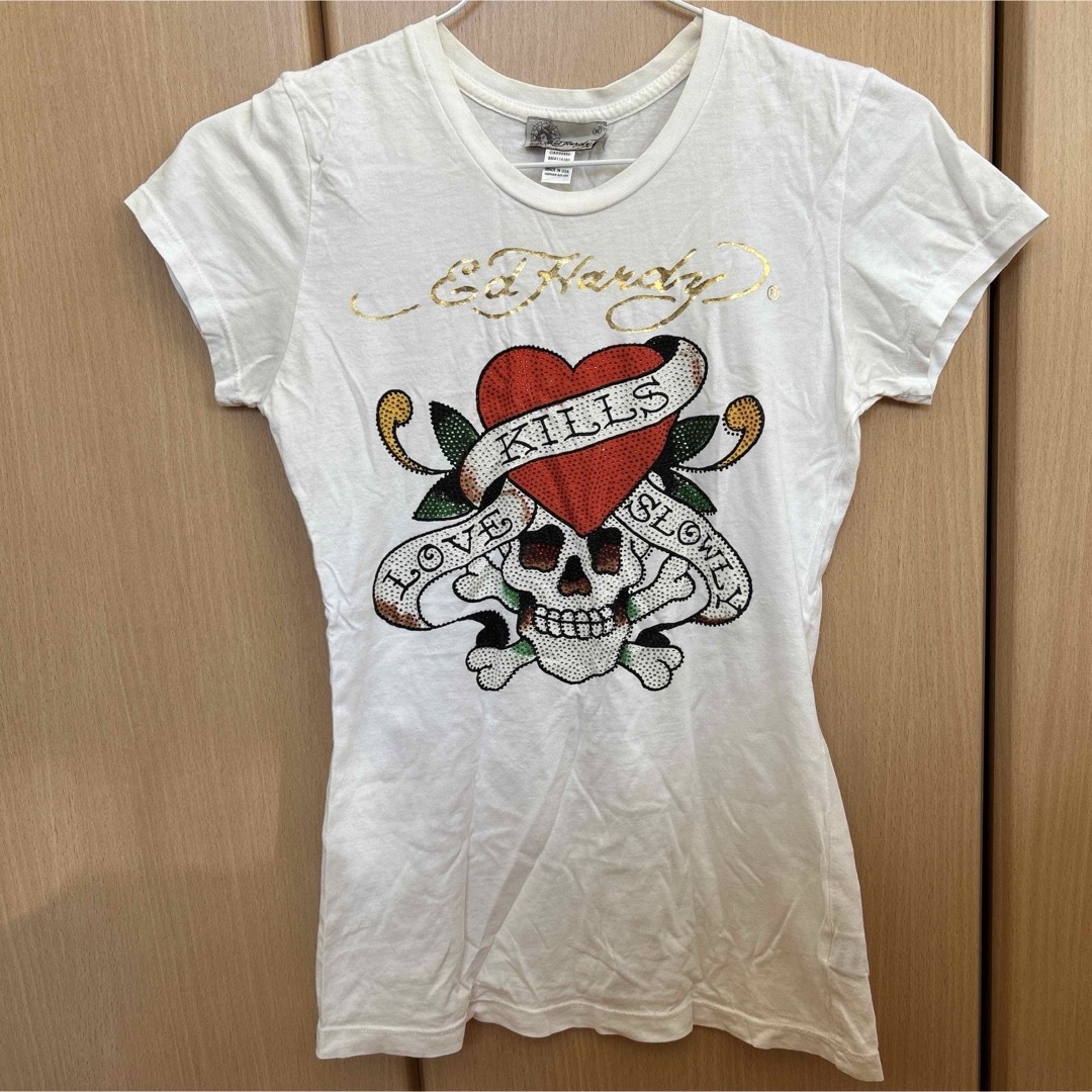 Ed Hardy - Ed Hardy エドハーディー ラインストーン Tシャツ スカル