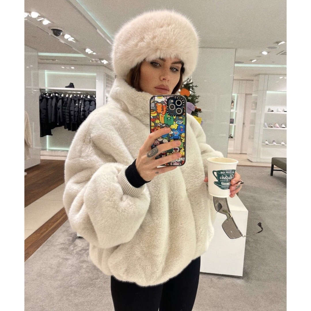 ZARA - 新品 ZARA フェイクファーボンバージャケット Lサイズの通販 by