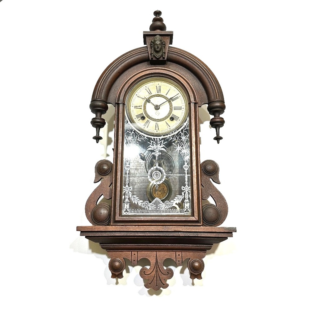 アンソニア 涙の雫 掛け時計 振り子時計 置時計 ウッド ブラウンの通販