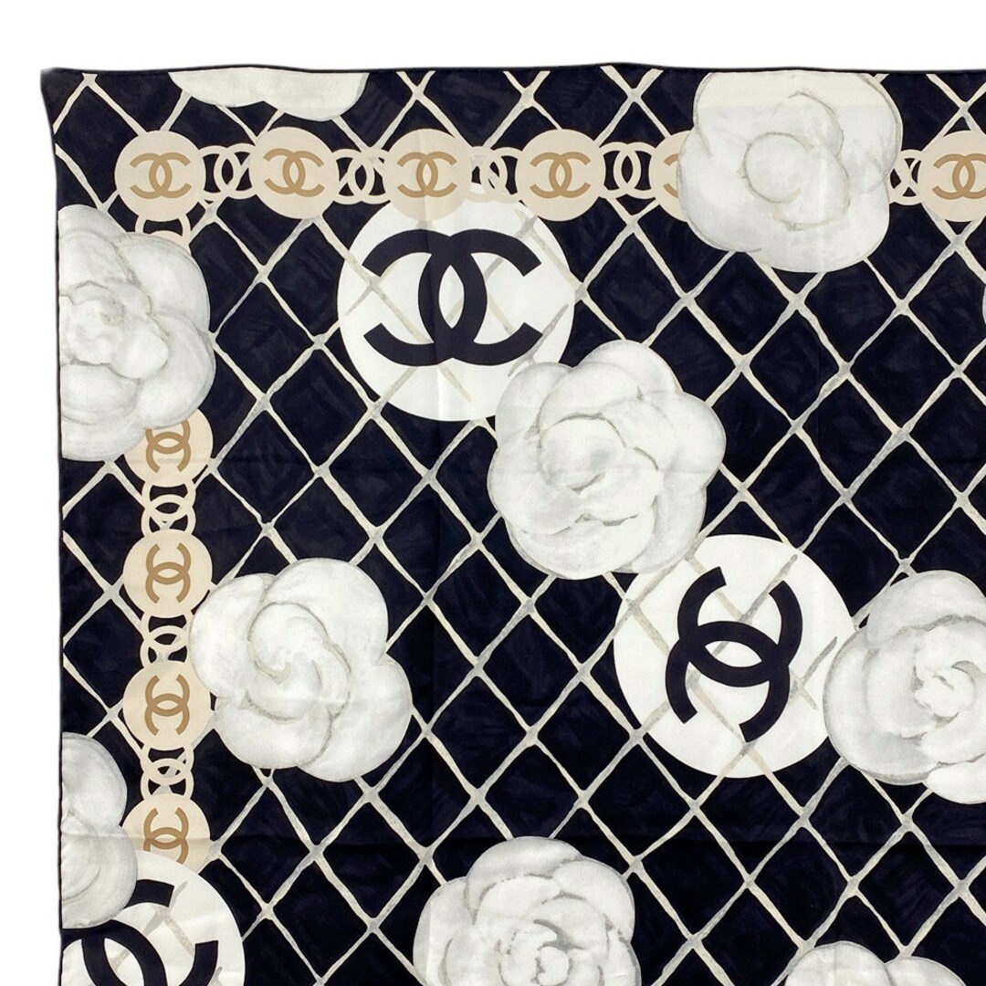 CHANEL - □美品□ シャネル スカーフ カメリア ココマーク ブラック