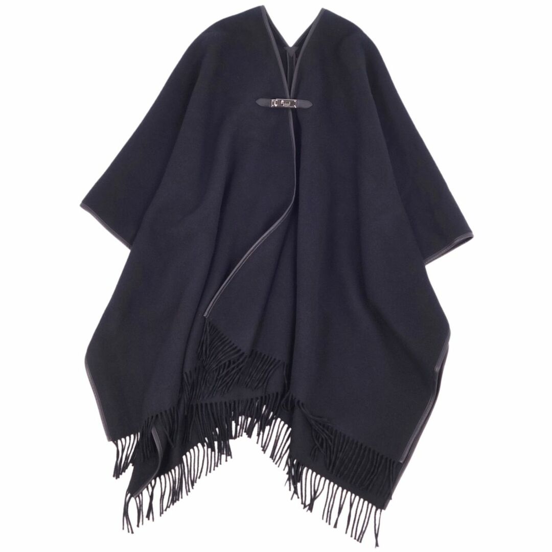 HERMES - 極美品 エルメス HERMES コート ポンチョ ケープ フリンジ