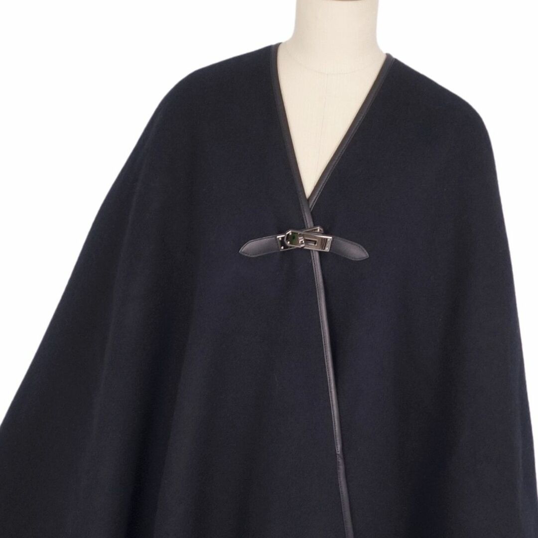 HERMES - 極美品 エルメス HERMES コート ポンチョ ケープ フリンジ