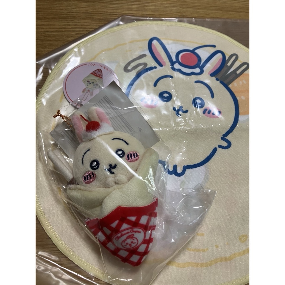 ちいかわ うさぎ ちいかわ クレープくじ C賞、Eマスコット ハンカチ