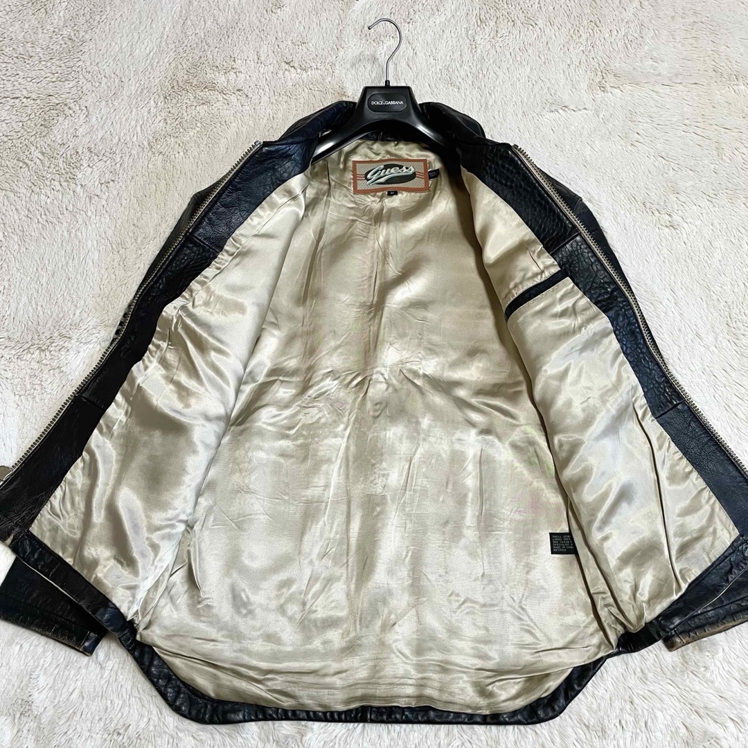 GUESS - 希少 GUESS 80s ワッペン 本革 レザージャケット ライダース