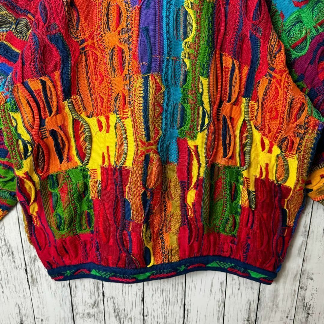 COOGI - 【希少1点物】COOGI クージー 3Dニット セーター L 総柄 緑