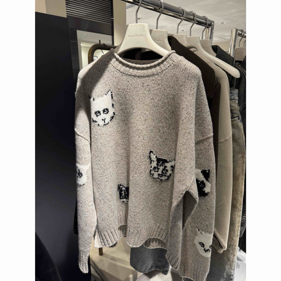Acne StudiosキャットジャガードニットLサイズの通販 by KURO｜ラクマ