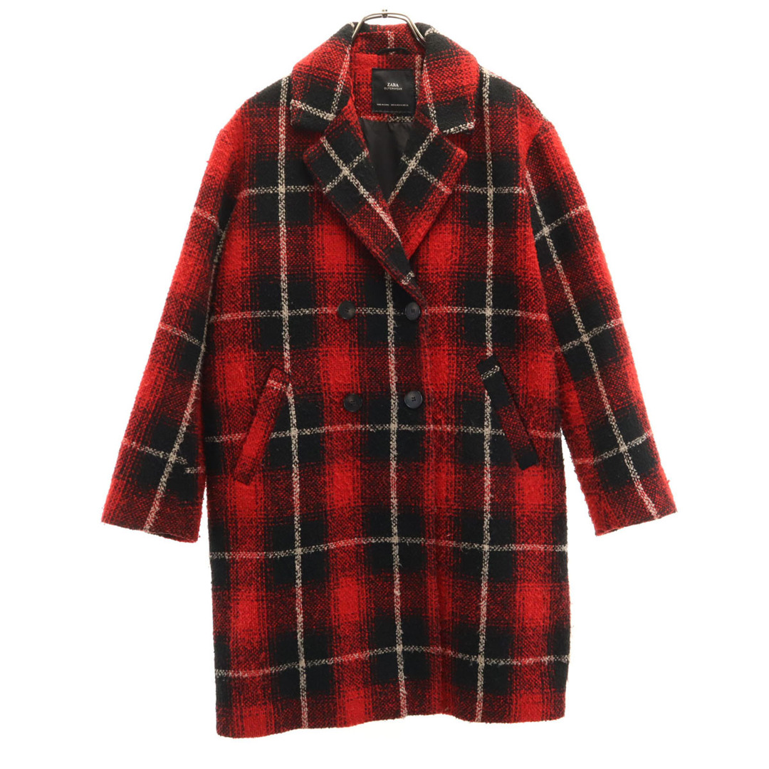 ZARA - 古着 ZARA ザラ チェック柄 ツイード ダブル チェスターコート