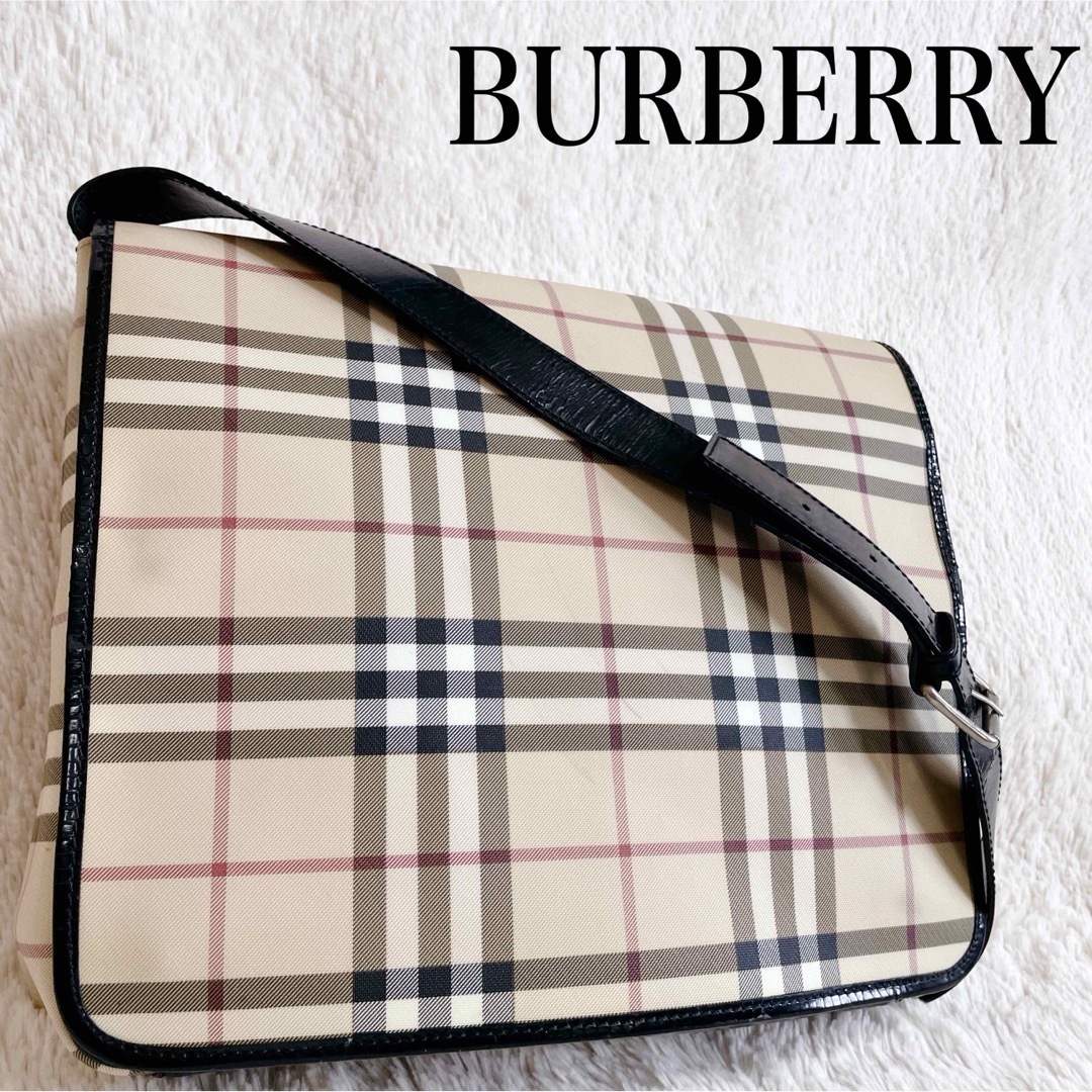 BURBERRY - BURBERRY PVC ノバチェック メッセンジャーバッグ