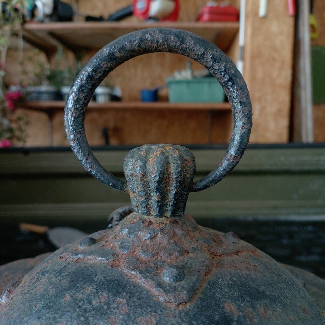 吊灯籠 蝉 鉄製 骨董 アンティーク 置灯籠 店舗 美術 インテリア 古