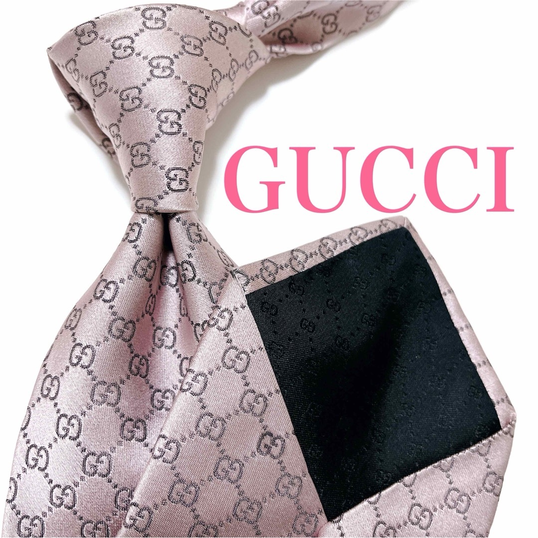 GUCCI - 美品 グッチ ネクタイ ハイブランド GG柄 インターロッキング