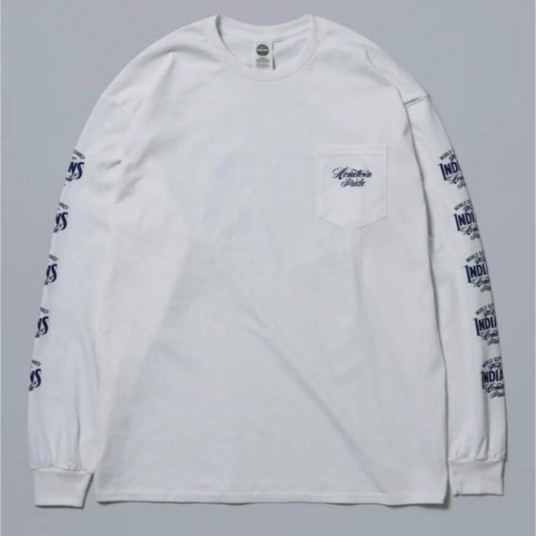 白M tokyo indians L⁄S Tee ロンT 東京インディアンズ 白M tokyo
