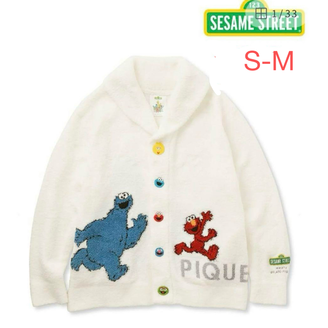SESAME STREET】【UNISEX】ジャガードショールカーディガン
