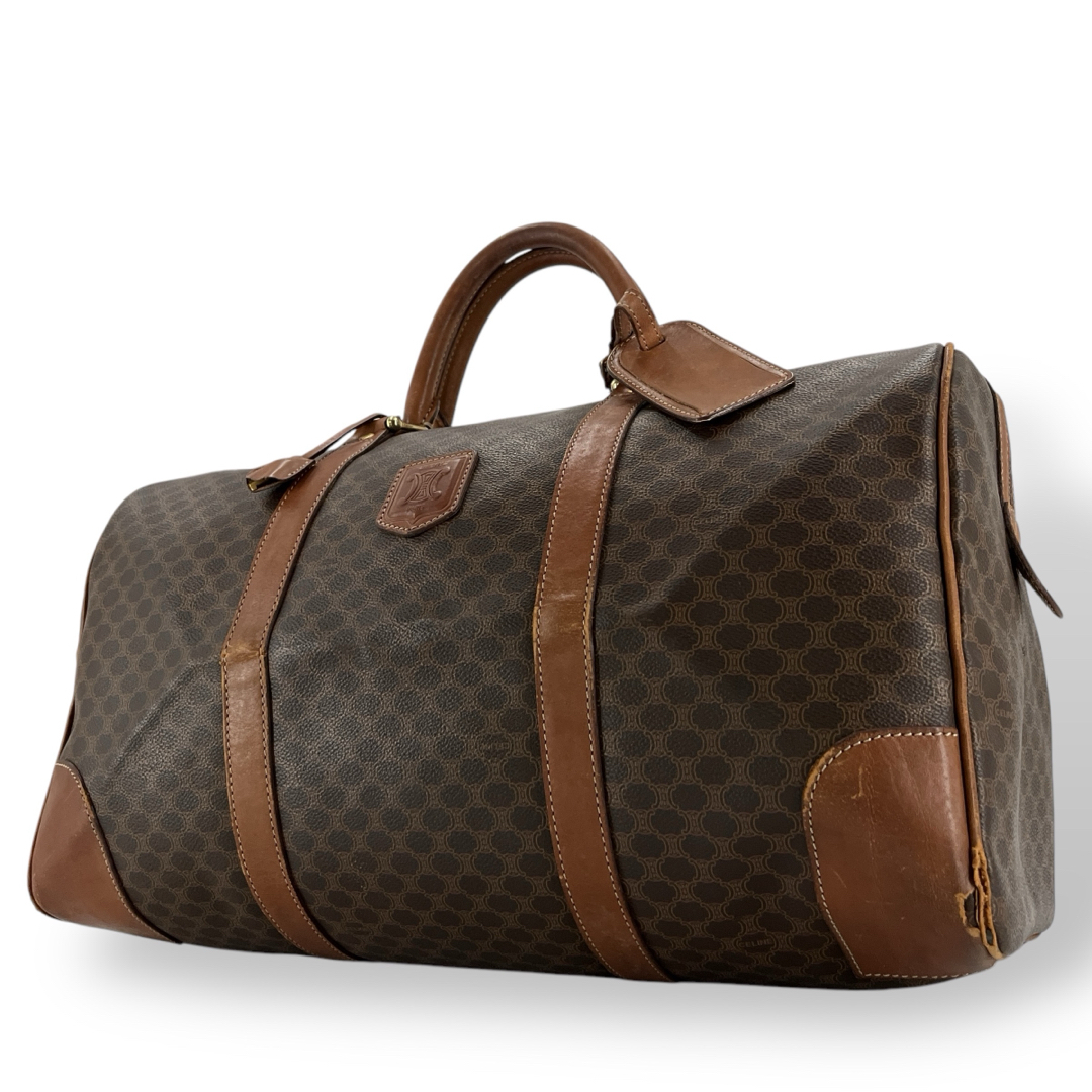 CELINE - 当時物 オールド セリーヌ ボストンバッグ 南京錠 マカダム柄