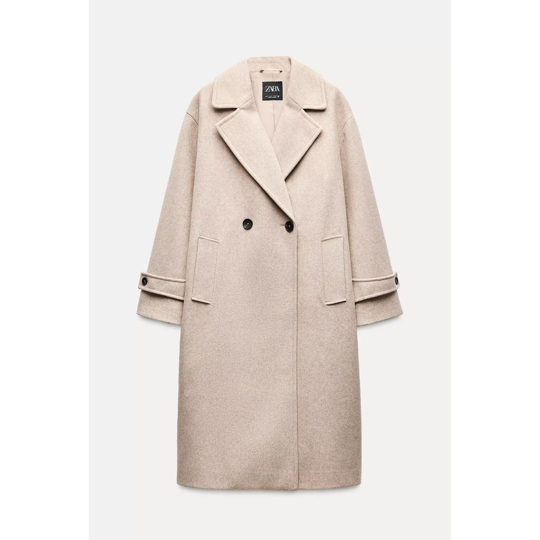 ZARA - zara ベージュ オーバーサイズ ソフト コート XS 3046/299の