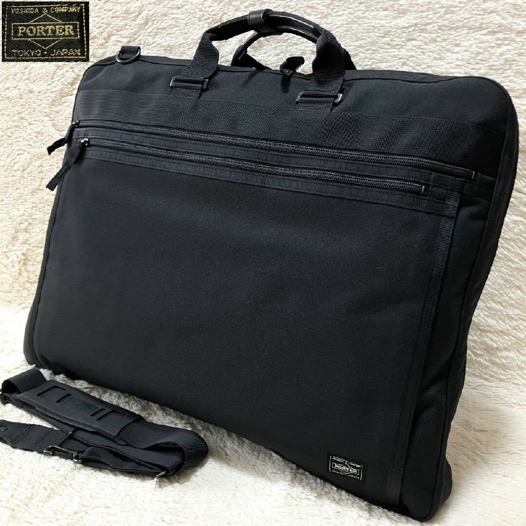 吉田カバン - 極美品✨️ PORTER CLIP 2WAY GARMENT CASE ブラックの